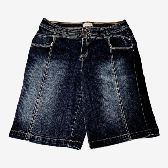 Venezia Pants - Venezia women's denim cotton pockets decorative seams Bermuda shorts 18/16 pics